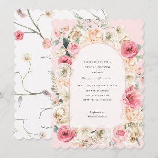 Elegant blush roze spring tuin vrijgezellenfeest i kaart