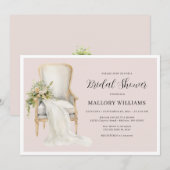 Elegant Blush Roze Stoel Vrijgezellenfeest Kaart (Voorkant / Achterkant)