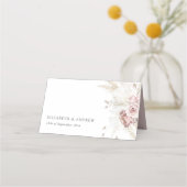 Elegant Blush Roze Stoffig Roos Bloemenbruiloft (Voorkant)