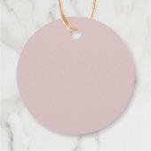 Elegant Blush Roze Stoffig Roos Bloemenbruiloft Bedankjes Labels (Achterkant)