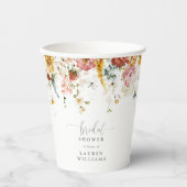 Elegant Blush Roze Tuin Bloemen Vrijgezellenfeest Papieren Bekers (Voorkant)