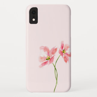 Elegant blush roze waterverf bloem iPhone XR hoesje