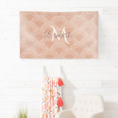 Elegant blush roze zeemvis schaalpatroon spandoek (Insitu)