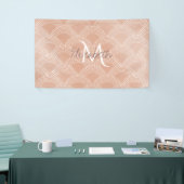 Elegant blush roze zeemvis schaalpatroon spandoek (Beurs)