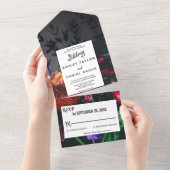 Elegant blush rozen bloesbloesem roodbloedige brui all in one uitnodiging (Afscheurbaar)