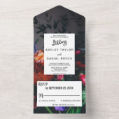 Elegant blush rozen bloesbloesem roodbloedige brui all in one uitnodiging (Binnen)