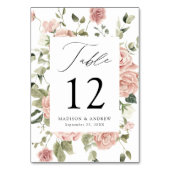 Elegant Blush Rozen en Greenery Wedding Kaart (Achterkant)