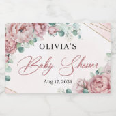 Elegant blush rozen eucalyptus Gold lijst Sparkling Wijnetiket (Enkel label)