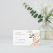 Elégant Blush & Sage Green Wedding Carte RSVP (Debout devant)