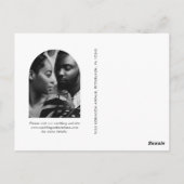 Elegant Blush Script Fotobruiloft Bewaar de datum Briefkaart (Achterkant)