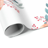 Elegant Blush Sinaasappel Bloemen Waterverf Cadeaupapier (Rol Hoek)