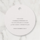 Elegant Blush Spool Needle Waterverf Flora Tailor Bedankjes Labels (Achterkant)