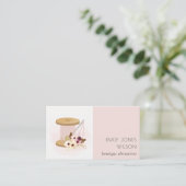 Elegant Blush Spool Needle Waterverf Flora Tailor Visitekaartje (Staand voorkant)