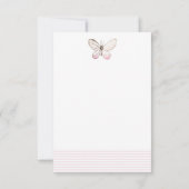 Elegant Blush Stripes & Butterfly - Speciaal Notitiekaartje (Achterkant)