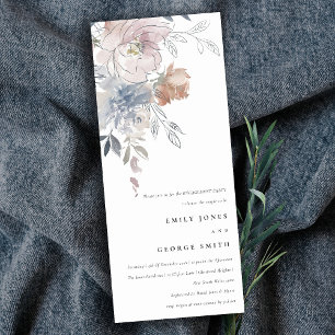 Elegant Blush Waterverf Bloemen Verloving Kaart