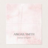 Elegant Blush Waterverf Folded Visitekaartje (Buitenkant ongevouwen)