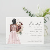 Elegant Blush Wedding Gown Vrijgezellenfeest Invit Bedankkaart (Staand voorkant)