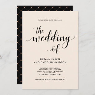 Elegant Blush Wedding Invitation Kaart