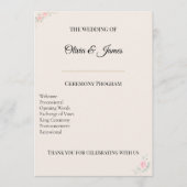 Elegant Blush Wedding Program Card Programma (Voorkant)