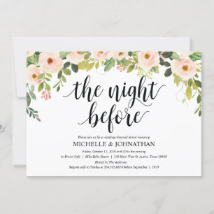Elegant Blush Wedding Rehearsal Dinner Invites Kaart