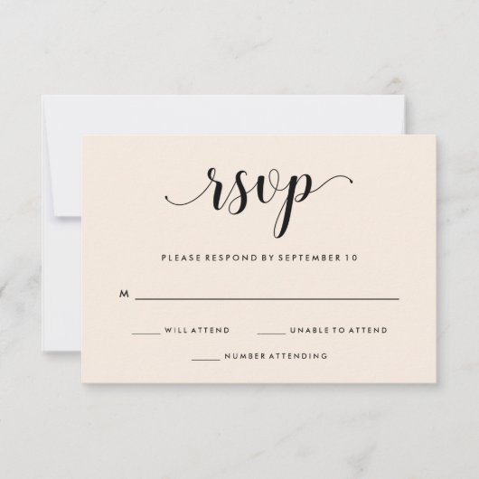 Elegant Blush Wedding RSVP (Voorkant)