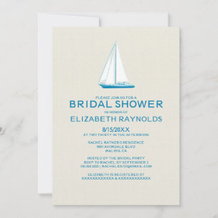 Elegant Boat Bridal Shower Invitations Kaart