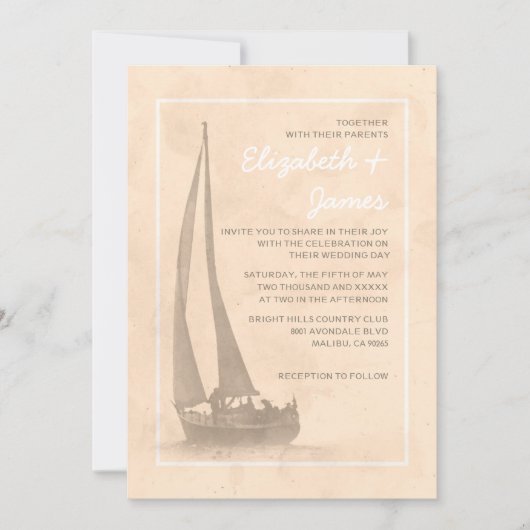 Elegant Boats Wedding Invitations Kaart (Voorkant)