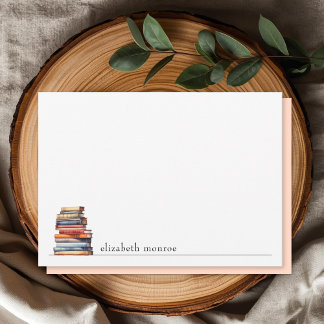 Elegant Boekenliefhebber Gepersonaliseerd Notitiekaartje