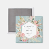 elegant bohaan floral monogram magnet magneet (Voorkant / Achterkant)