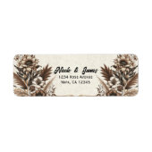 Elegant Boheems Bloemen Bruiloft Etiket (Voorkant)