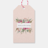 Elegant Boheems Bloemen Bruiloft Monogram Cadeaulabel (Achterkant)