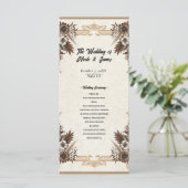 Elegant  Boheems Bloemen Bruiloft Programma (Staand voorkant)