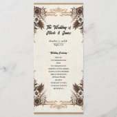 Elegant  Boheems Bloemen Bruiloft Programma (Voorkant)