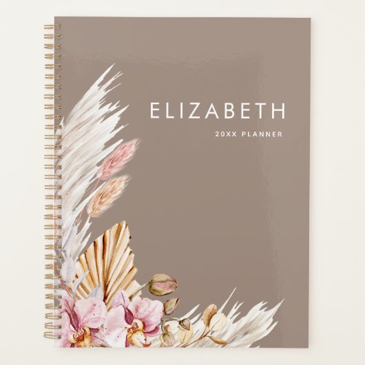 Elegant Boheems pampagras Planner (Voorkant)