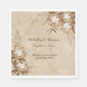 Elegant Boheemse Bloemenkoning Protea Grassen Servet (Voorkant)