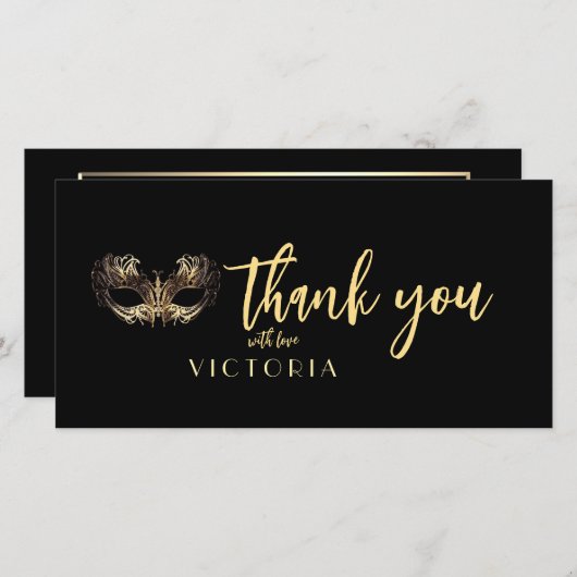 Elégant Bohème en or noir Masquerade Merci (Devant / Derrière)