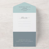 Elegant Bohemian Beach Wedding All In One Uitnodiging (Buitenkant)