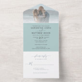 Elegant Bohemian Beach Wedding All In One Uitnodiging (Binnen)