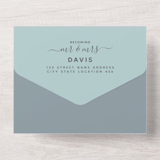 Elegant Bohemian Beach Wedding All In One Uitnodiging (Achterkant)