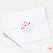 Elegant Bohemian Butterfly Happy Moederdag Ronde Sticker (Envelop)