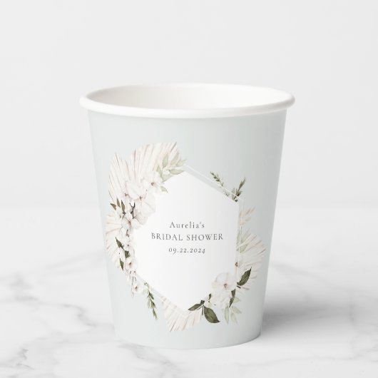 Elegant Bohemian Floral Papieren Bekers (Voorkant)