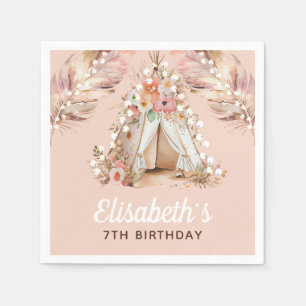 Elegant Bohemian Girl Birthday Specialized Servet