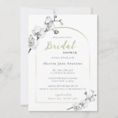 Elegant Boho Arch BW Gold Orchids Vrijgezellenfees Kaart (Voorkant)