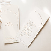 Elegant Boho Arch Minimalist Wedding Programme