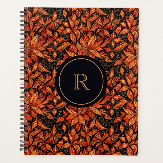 Elegant Boho Autumn Shades Monogram with Initial  Planner (Voorkant)