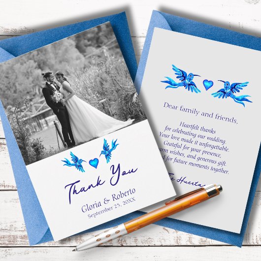 Elegant Boho Birds Mariage mexicain Carte de remer