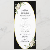 Elegant Boho Black Floral Wedding Ceremony Programma (Achterkant)