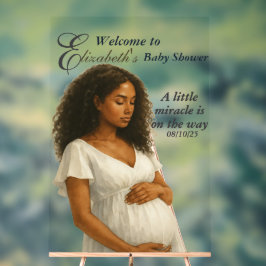 Elegant Boho Black Mom to be Baby Shower Acryl Bord