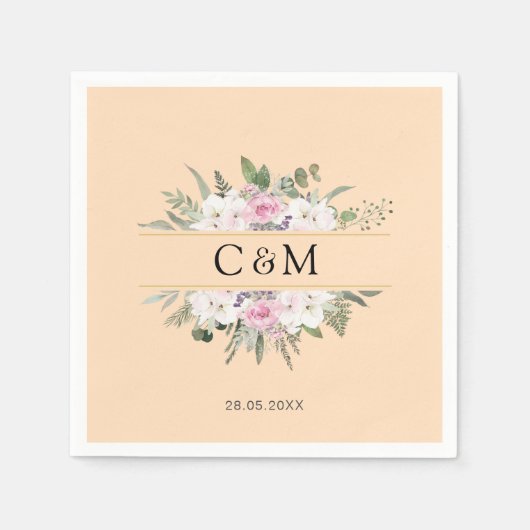 Elegant Boho Bloem Servet (Voorkant)