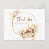 Elegant Boho Bloemen Terracotta Bruiloft Dank u Briefkaart (Voorkant)